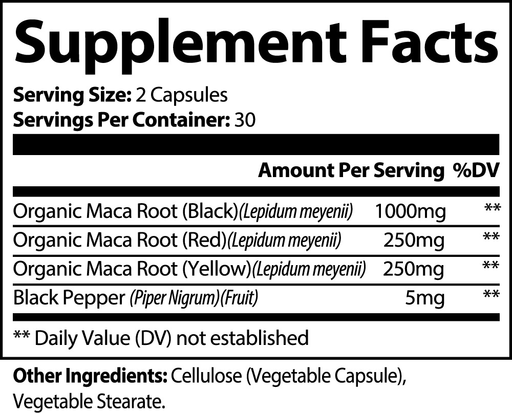 Maca Root with Black Pepper Capsules